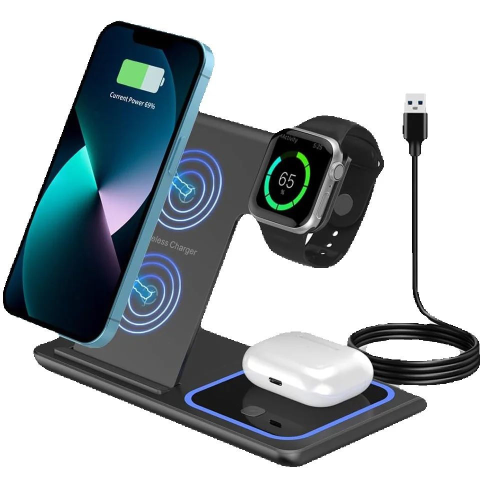 Smartwatch Watches Compatible With Iphone - شاحن لاسلكي سريع LED بقوة 15