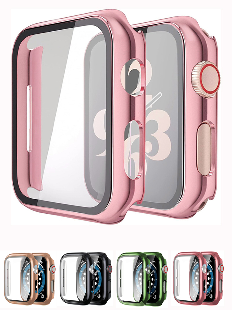 Smartwatch Iphone Watches For Women - الزجاج والغطاء لحزام الساعة ، ومصد