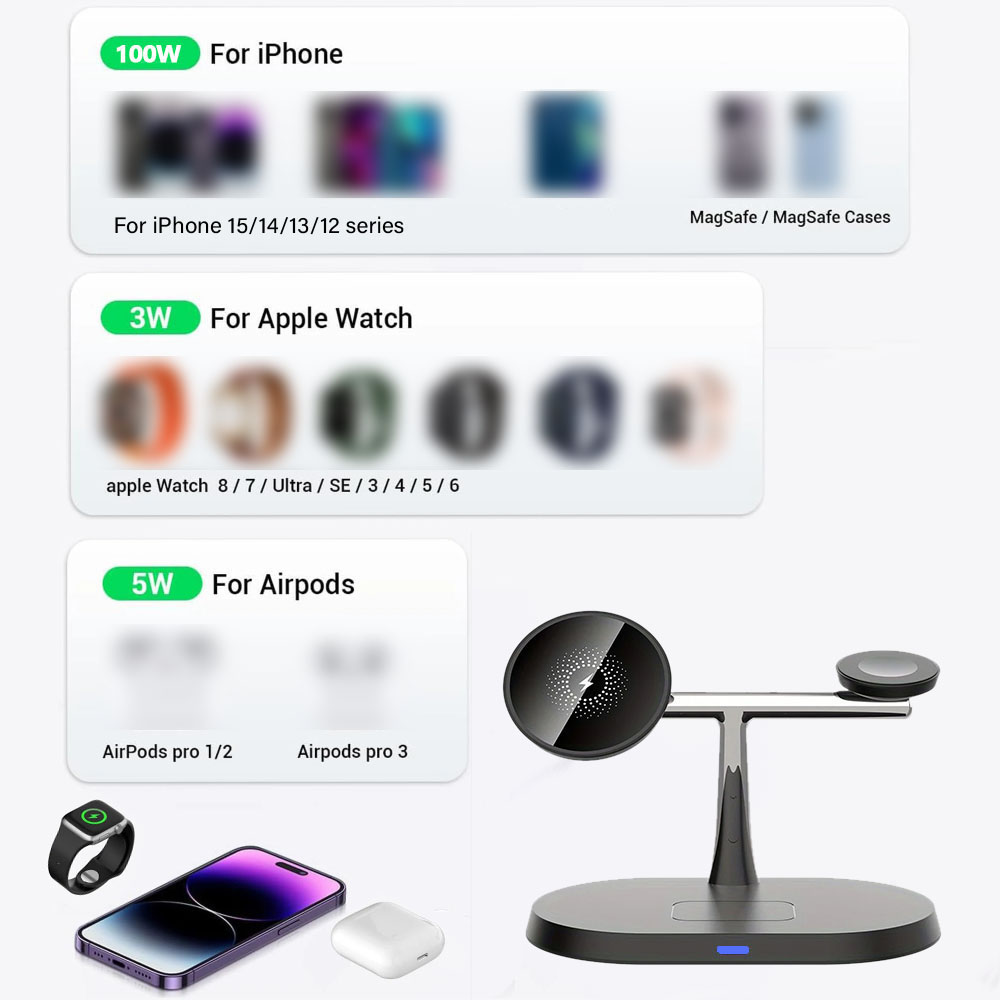 شاحن لاسلكي مغناطيسي 3 في 1 لأ - مراجعة Smartwatch Watches Compatible With Iphone وسعره