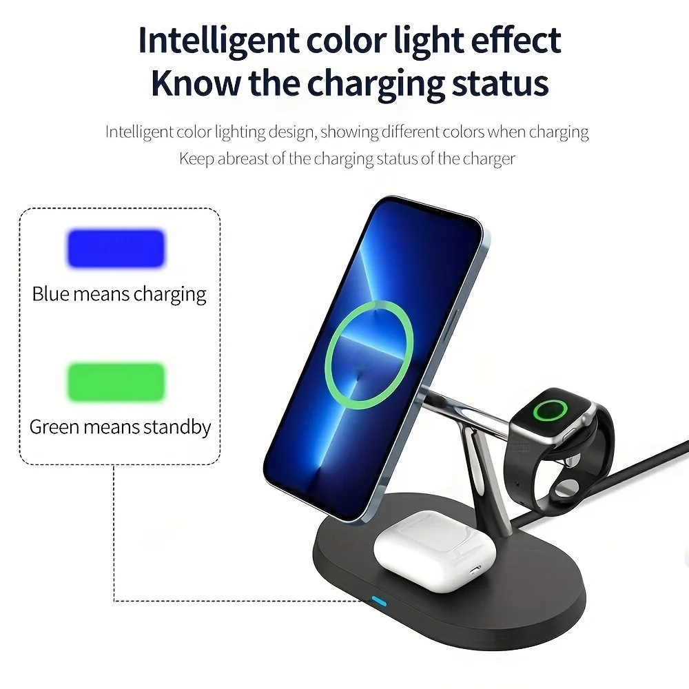 شاحن لاسلكي مغناطيسي 3 في 1 لأ - مراجعة Smartwatch Watches Compatible With Iphone وسعره