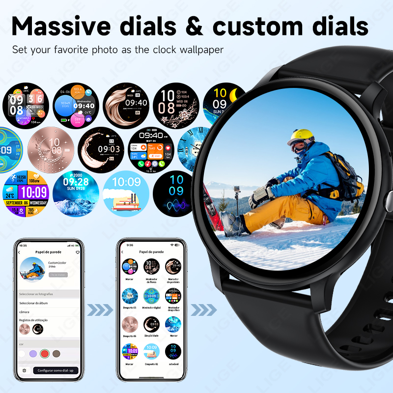LIGE بلوتوث دعوة النساء ساعة ذ - مراجعة Smartwatch Latest Watches For Women وسعره