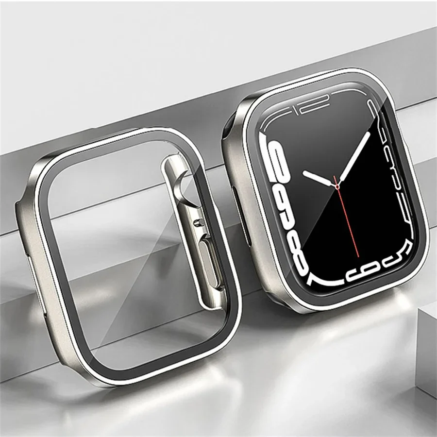 زجاج + غطاء لساعة أبل سلسلة 9  - مراجعة Smartwatch Iphone Watches For Women وسعره