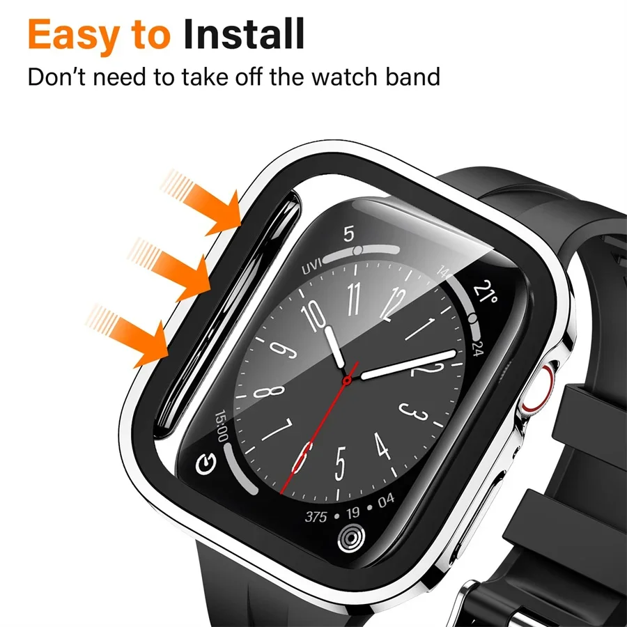 زجاج + غطاء لساعة أبل سلسلة 9  - مراجعة Smartwatch Iphone Watches For Women وسعره