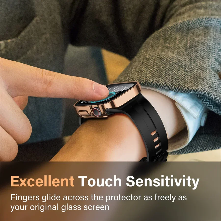 زجاج + غطاء لساعة أبل سلسلة 9  - مراجعة Smartwatch Iphone Watches For Women وسعره