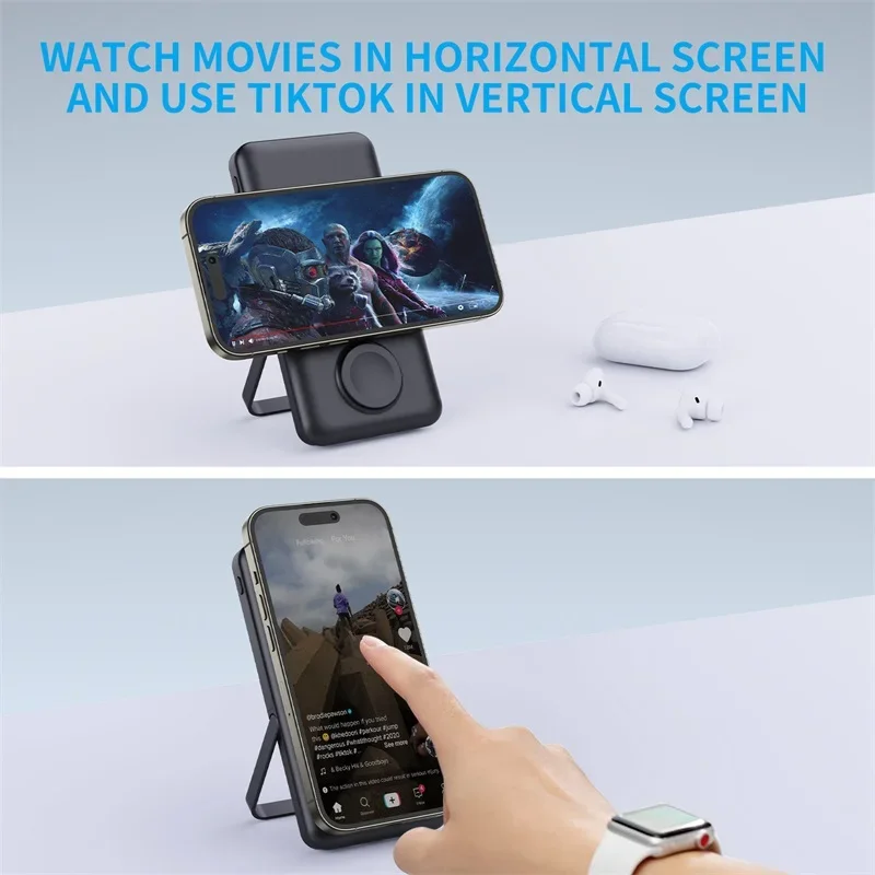 بنك طاقة لاسلكي 3 في 1 بسعة 10 - مراجعة Watch Watch Xs وسعره
