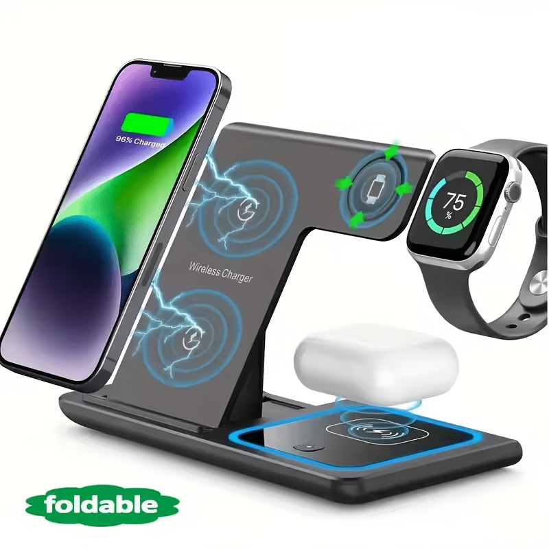 حامل شحن لاسلكي 3 في 1، قاعدة  - مراجعة Smartwatch Watches Compatible With Iphone وسعره