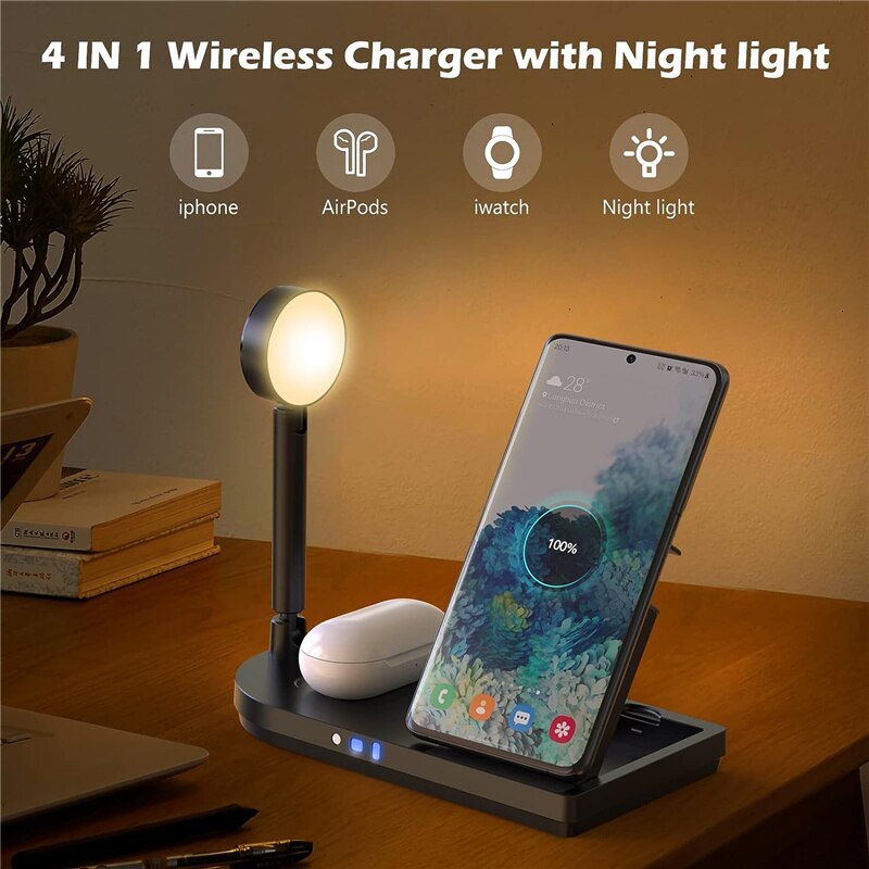 حامل شحن لاسلكي قابل للطي 3 في - مراجعة Smartwatch Watches Compatible With Iphone وسعره