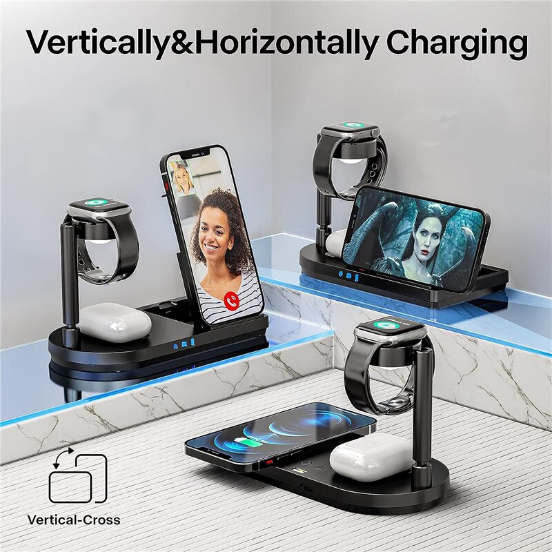 حامل شحن لاسلكي قابل للطي 3 في - مراجعة Smartwatch Watches Compatible With Iphone وسعره