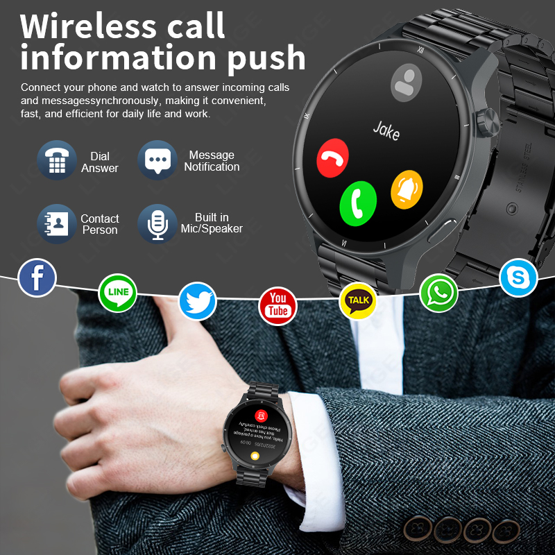 LIGE ثلاثية الأبعاد ديناميكية  - مراجعة Smartwatch Latest Watches For Women وسعره