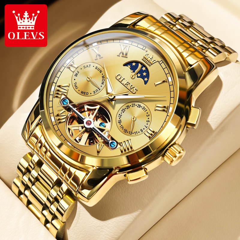 OLEVS 6617 ساعة ميكانيكية كلاس - مراجعة Leather Watch Strap وسعره