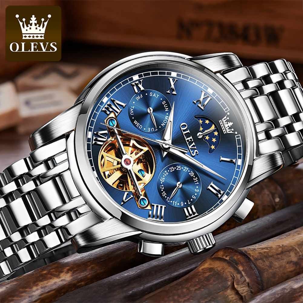 OLEVS 6617 ساعة ميكانيكية كلاس - مراجعة Leather Watch Strap وسعره