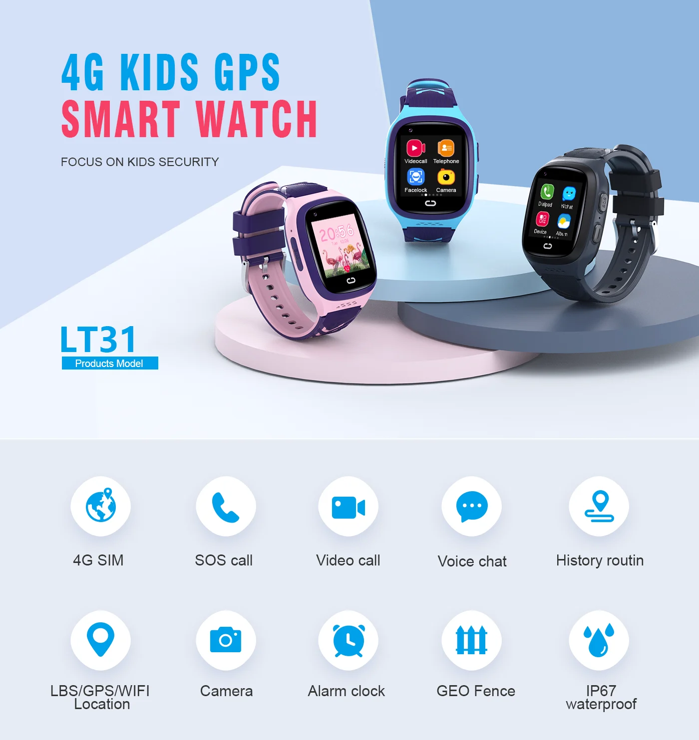 4G الاطفال Smartwatch SOS مقاو - مراجعة Smartwatch Watches For Children وسعره
