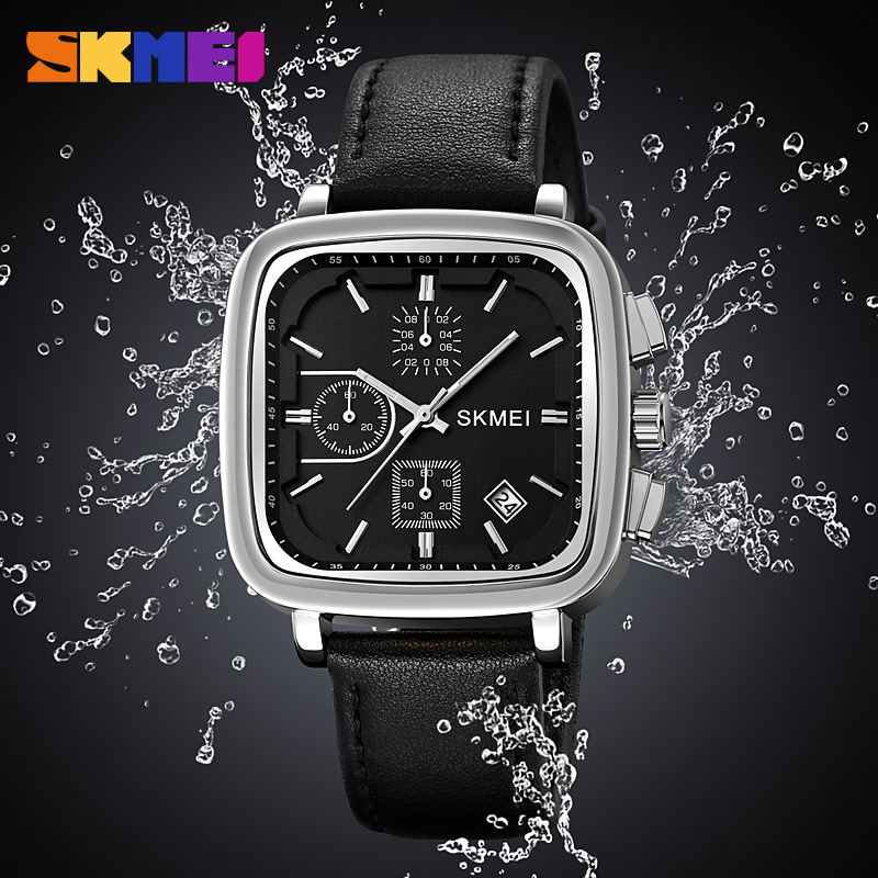 ساعة رجالية مربعة الشكل بحركة  - مراجعة Leather Watch Strap وسعره