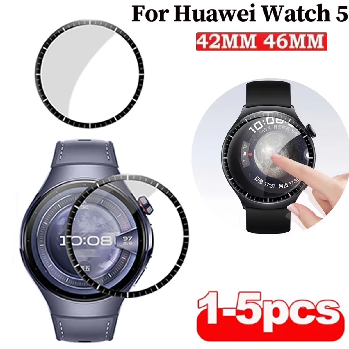 1-5 قطعة حامي الشاشة الناعمة ل - مراجعة Smartwatch Watch Huawei وسعره