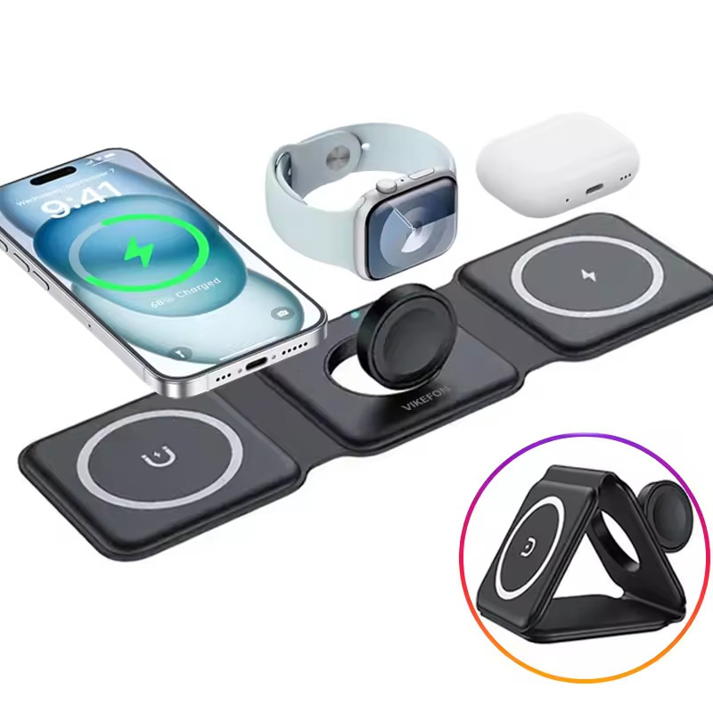 شاحن لاسلكي مغناطيسي 3 في 1 قا - مراجعة Smartwatch Watches Compatible With Iphone وسعره