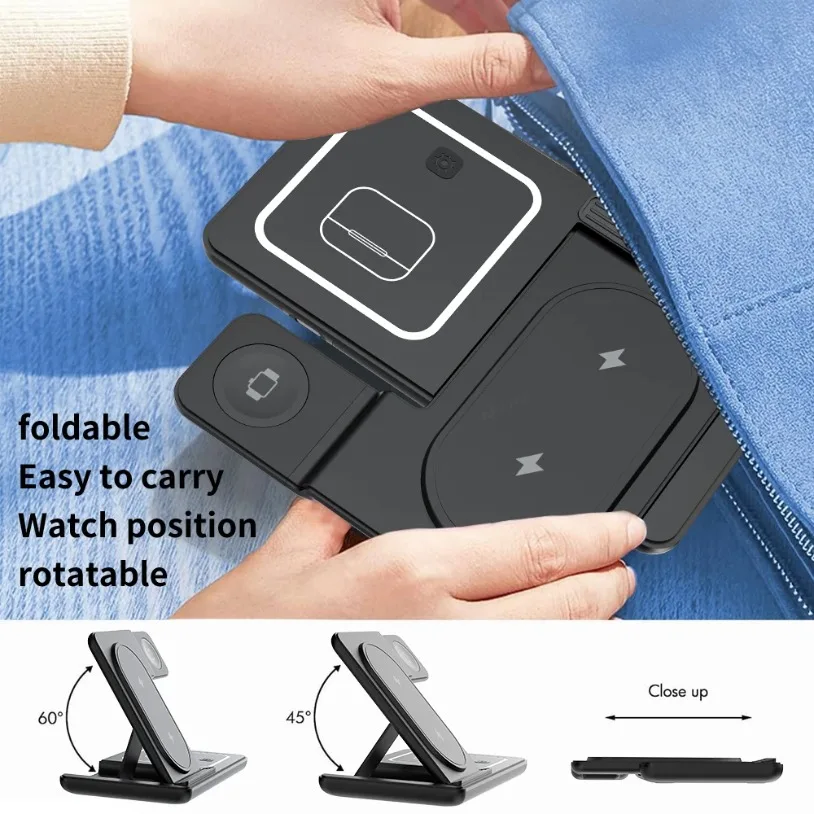 3 في 1 شاحن لاسلكي قابل للطي ح - مراجعة Smartwatch Watches Compatible With Iphone وسعره
