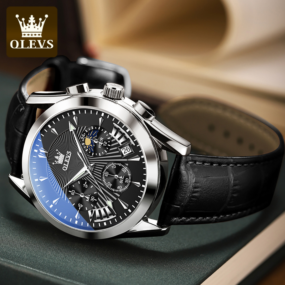 ساعات OLEVS كاجوال عصرية للرجا - مراجعة Leather Watch Strap وسعره