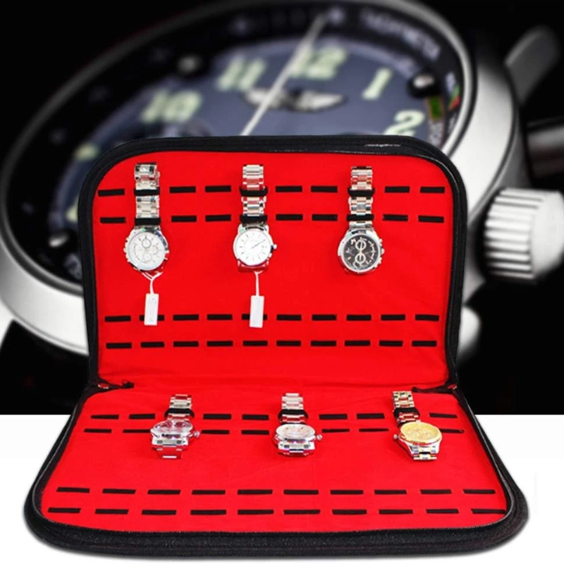 حقيبة تخزين ساعات بـ 20 فتحة،  - مراجعة Leather Watch Strap وسعره