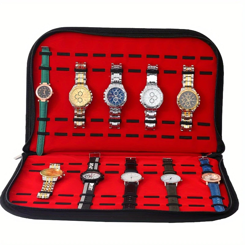 حقيبة تخزين ساعات بـ 20 فتحة،  - مراجعة Leather Watch Strap وسعره