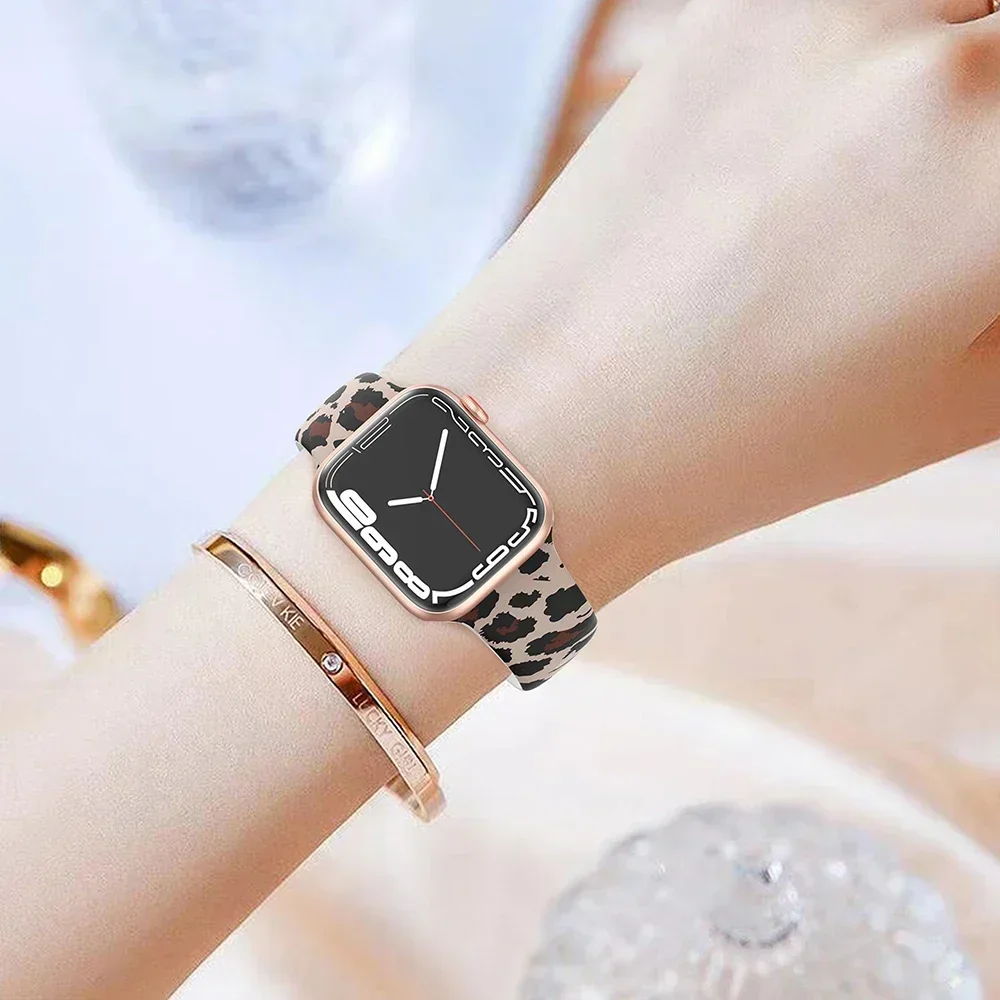 المطبوعة سيليكون الفرقة ل أبل  - مراجعة Smartwatch Iphone Watches For Women وسعره