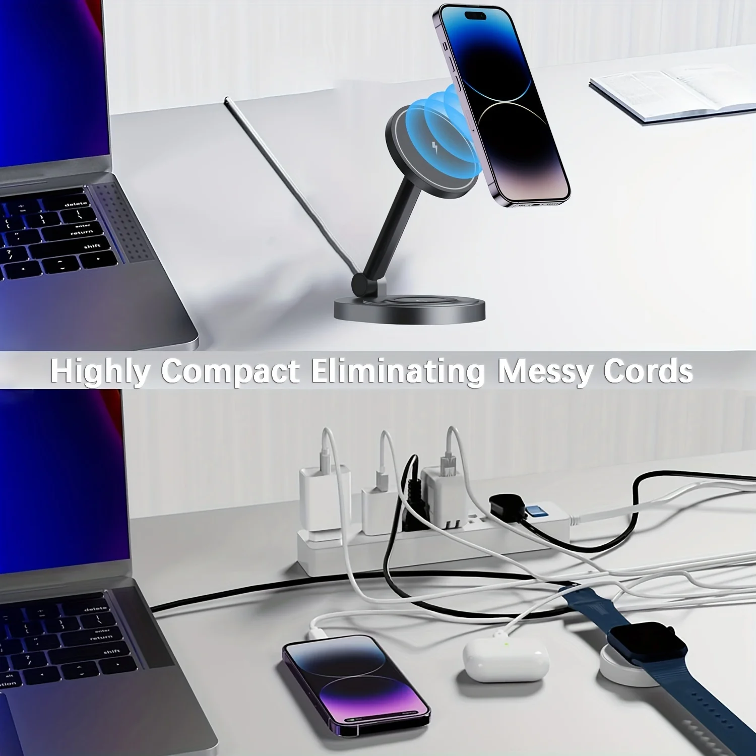2 في 1 شاحن لاسلكي مغناطيسي حا - مراجعة Smartwatch Watches Compatible With Iphone وسعره