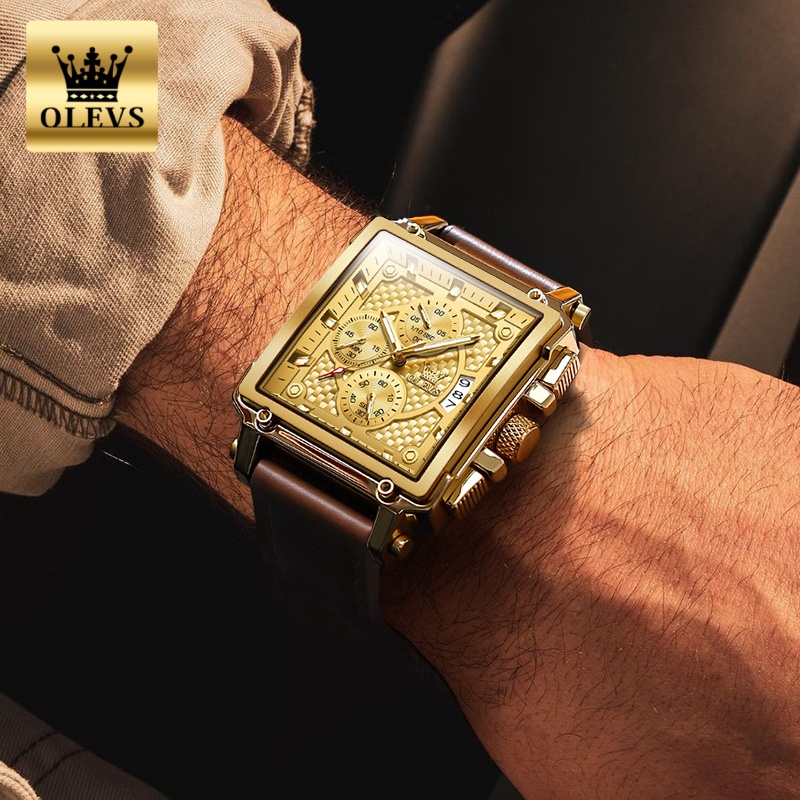 ساعات رجالية من ماركة OLEVS مق - مراجعة Leather Watch Strap وسعره