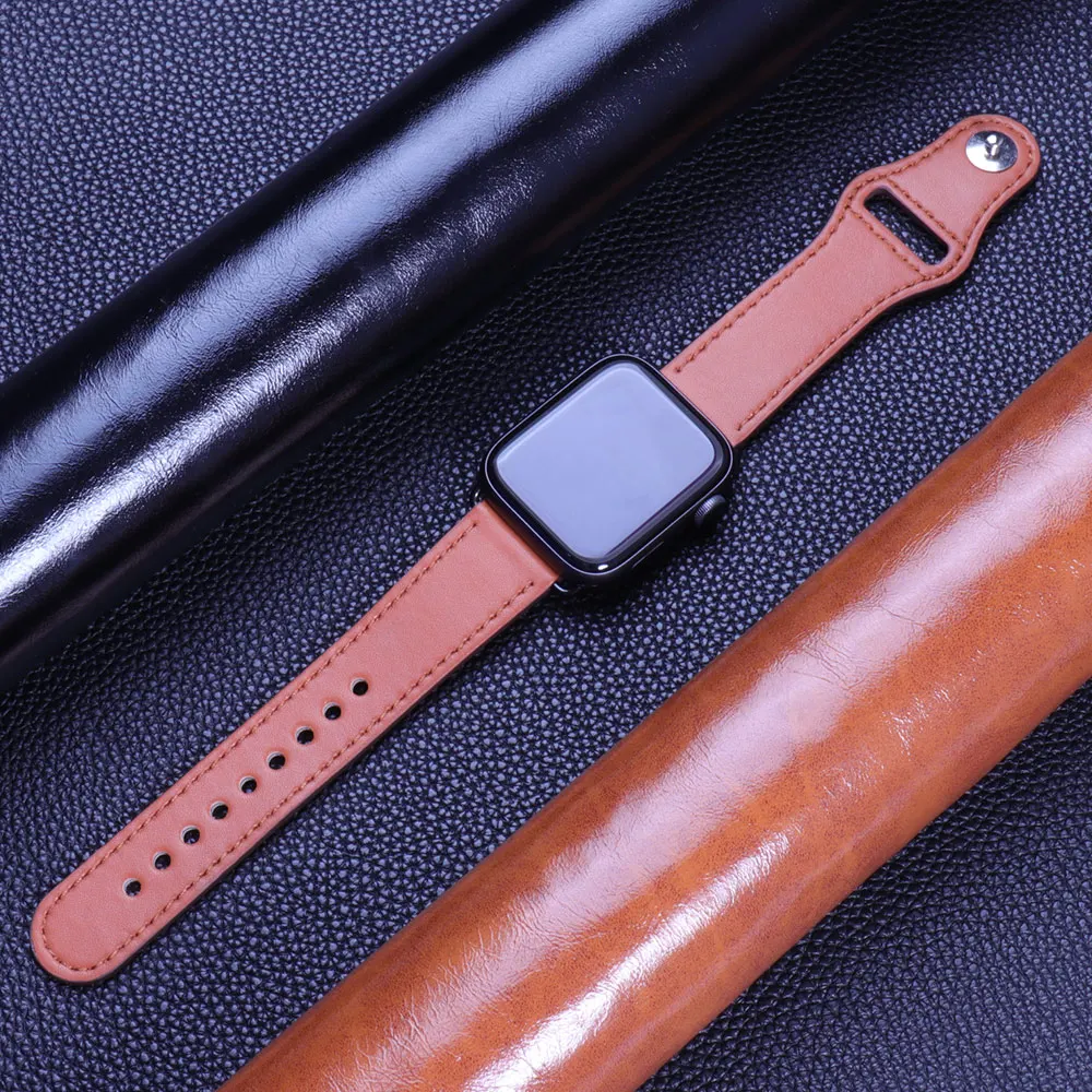 حزام من الجلد لساعة أبل الترا  - مراجعة Smartwatch Iphone Watches For Women وسعره
