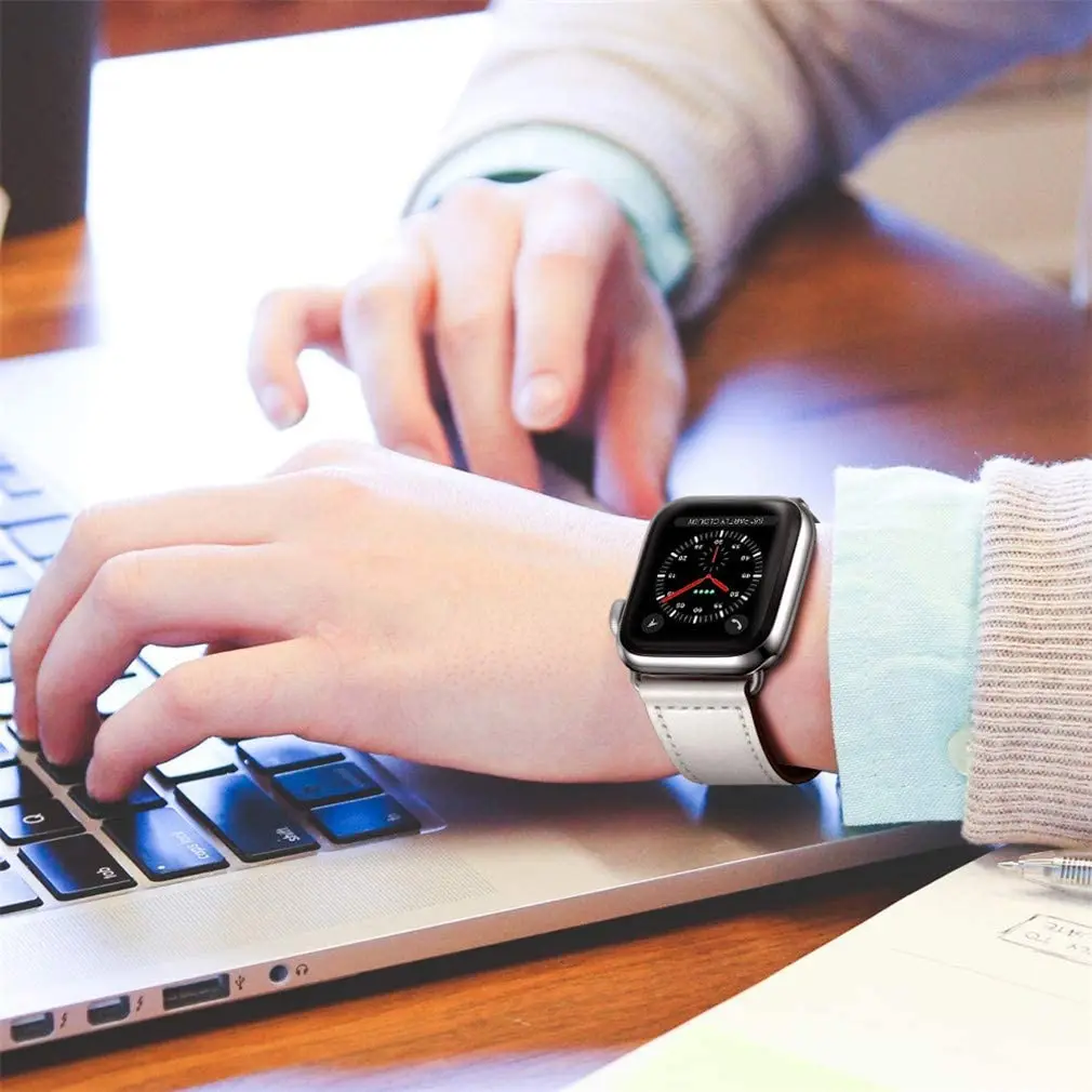 حزام من الجلد لساعة أبل الترا  - مراجعة Smartwatch Iphone Watches For Women وسعره